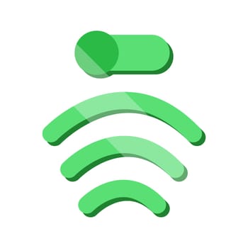 Wifi disabled vector icon. Wifi vector icon. Slider to the left turns off the vector. Vector illustration.