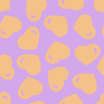 Hand Drawn Seamless Patterns with Hearts in Doodle Style.