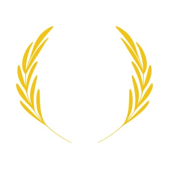 Classical victory laurel wreath with long oval leaves