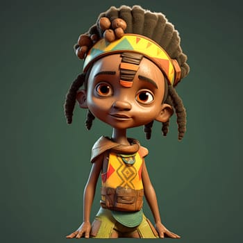 African child from a remote tribal village, representing the raw beauty and innocence of indigenous cultures in captivating detail.