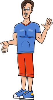 Cartoon illustration of young man comic character