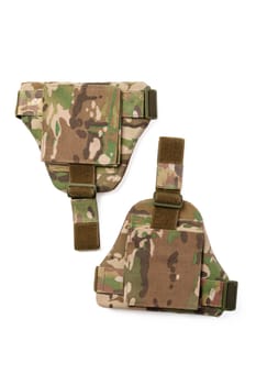 Body armor shoulder plates protection for soldiers isolated on white