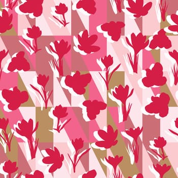 Floral valentine seamless pattern