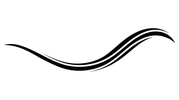 Splash of sea wave, curved stripe ribbon swish curve line
