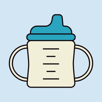 Toddler sippy cup vector isolated icon