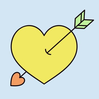 Arrow heart vector icon. Love sign