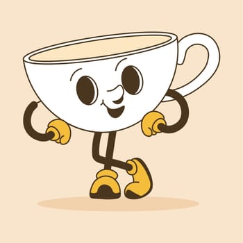 Positive teacup mascot character or personage