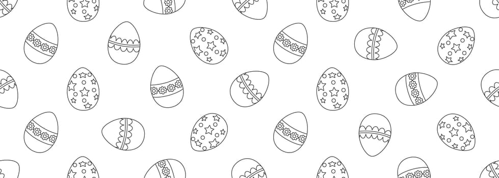 Seamless horizontal Easter background with eggs.