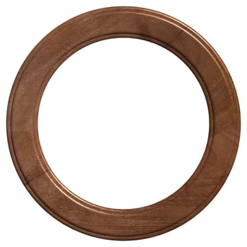 Empty oak round frame for photos and painting