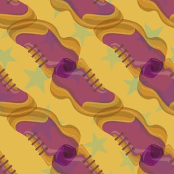 Shoes Flat Color Background Seamless Pattern