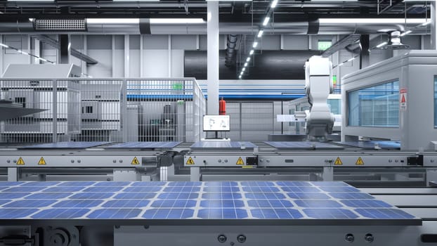 Manufacturing facility producing solar cells for renewable energy industry