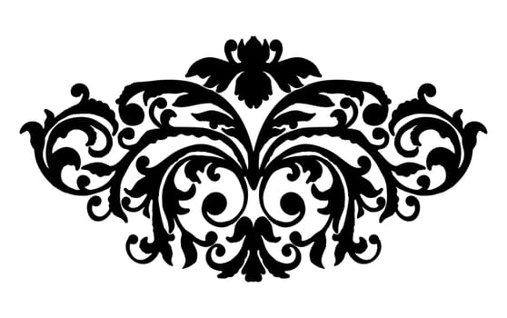 Damask Gothic vector vintage baroque scroll ornament swirl. Victorian monogram heraldic shield swirl. Retro floral leaf pattern border foliage antique background