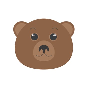Cute teddy bear face, emoji and comic portrait of forest animal