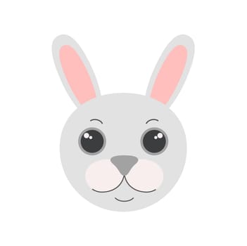 Cute Easter bunny face, head portrait of baby white rabbit