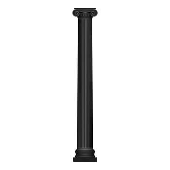 Ancient column black glyph icon, classical landmark construction