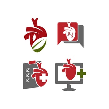 Heart attack risk vector logo icon design Illustration 