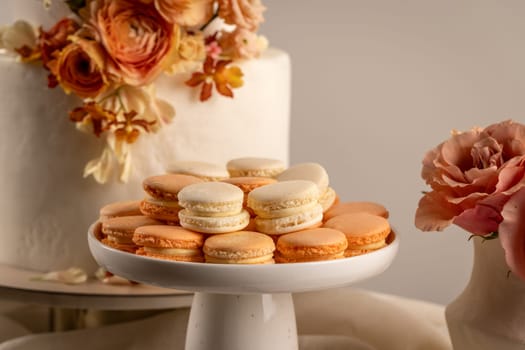 French macarons in dessert table
