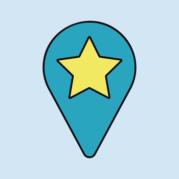 Star favorite pin map icon. Map pointer, markers