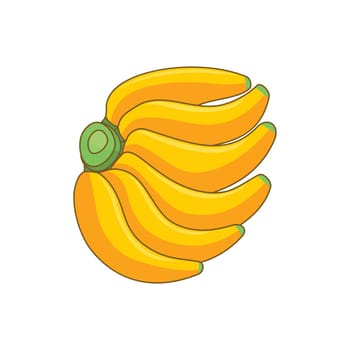 Cartoon bananas. Peel banana, yellow fruit Group