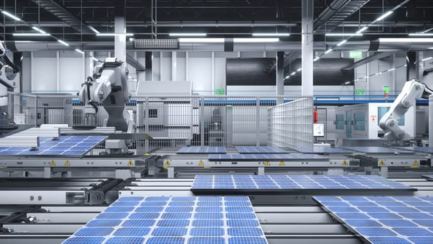 Cutting edge manufacturing warehouse producing solar cells