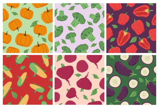Decorative pattern set with natural vegetables