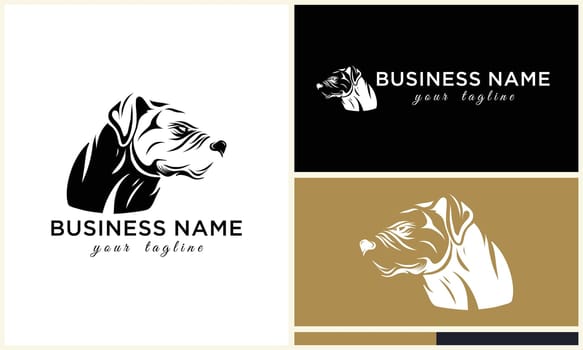 line head bulldog logo template