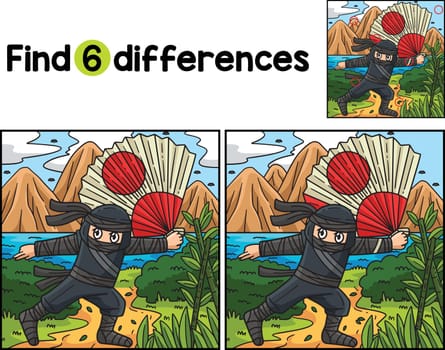 Ninja with Large Fan Find The Differences