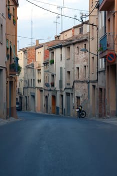 Narrow street in the old town of Cardona, Spain.  