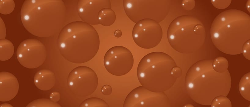Cola or coffee bubbles on a brown background.