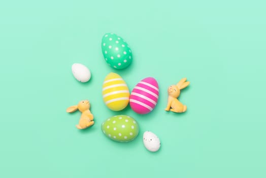 Easter eggs and bunnies concept gift card