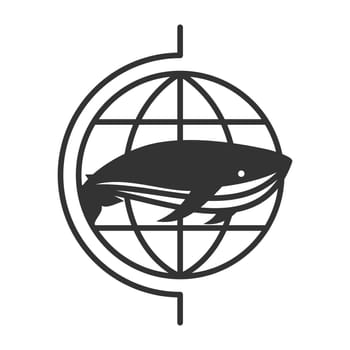 World Whale Icon Illustration Brand Identity
