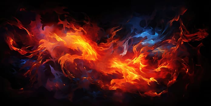 Fiery flame with dark background