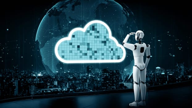 XAI AI robot huminoid uses cloud computing technology to store data on online server