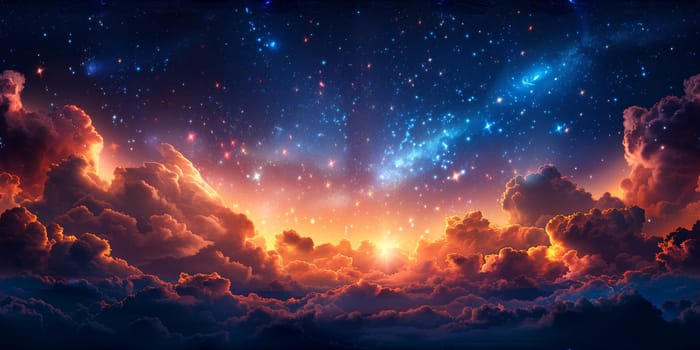 Cosmic clouds of mist on bright colorful backgrounds.