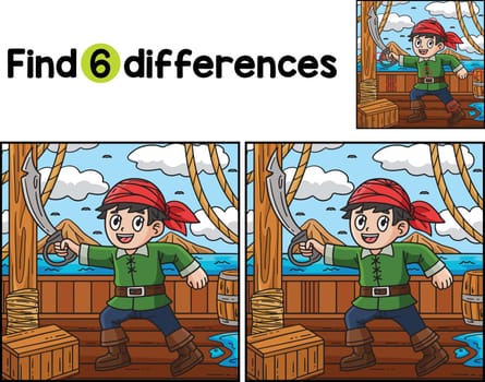 Pirate Holding Cutlass Find The Differences