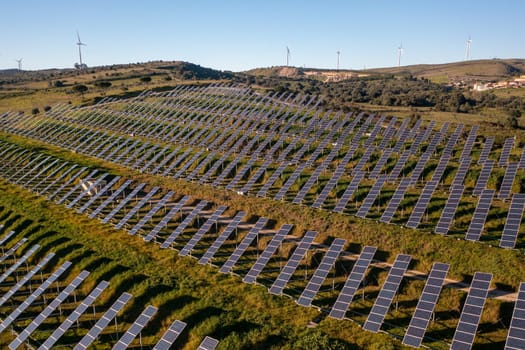 Photovoltaic panels at solar farm