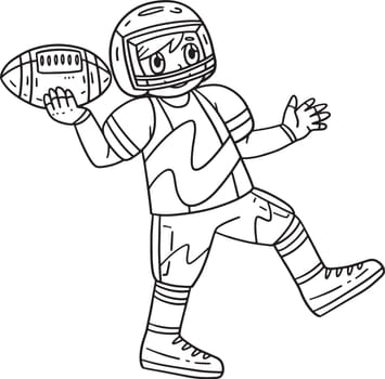 American Football Player Ready to Pass Isolated