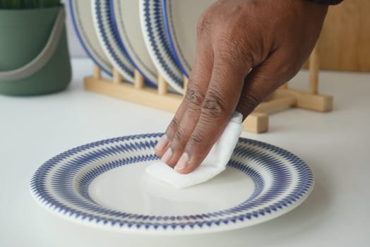 wiping plate with a tissue