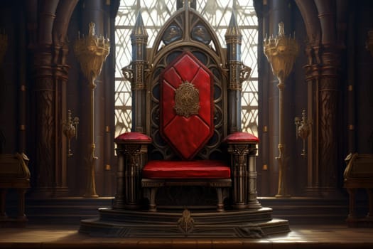 Imposing Castle throne. Generate Ai