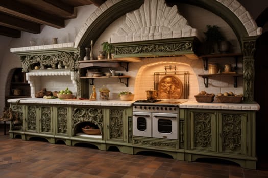 Robust Italian kitchen oven. Generate Ai