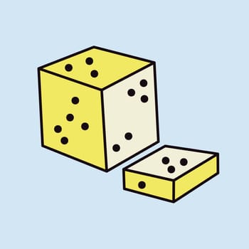 Feta cheese cubes vector icon