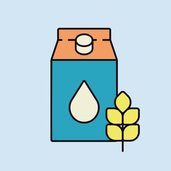Carton of milk with flavor cereal vector icon