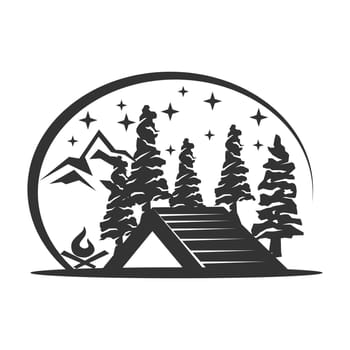 camping logo tent mountain cedar Icon Illustration Brand Identity