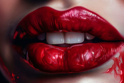 Red sexy lips art. Generate AI