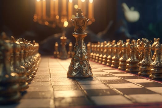 Chess game battle leader. Win move. Generate Ai