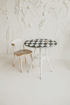 Vintage table in cafe