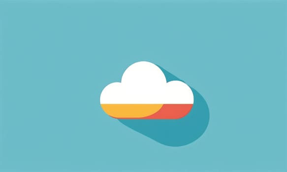 Cloud icon with long shadow, flat design, simple illustration. Cloud icon
