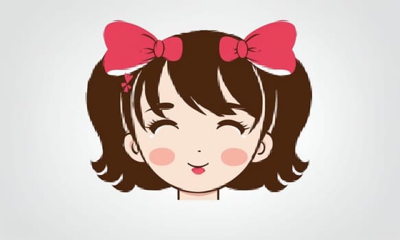 Illustration of anime girl with bow.