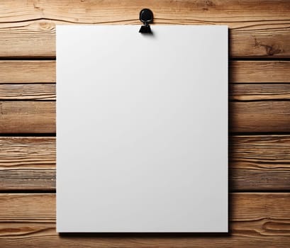 Blank white paper catalog, mock up on wooden background. Paper still life