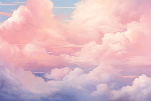 Soft Pink clouds pastel. Generate Ai